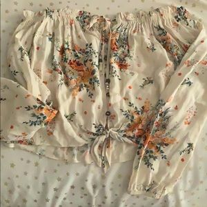 off the shoulder flower top